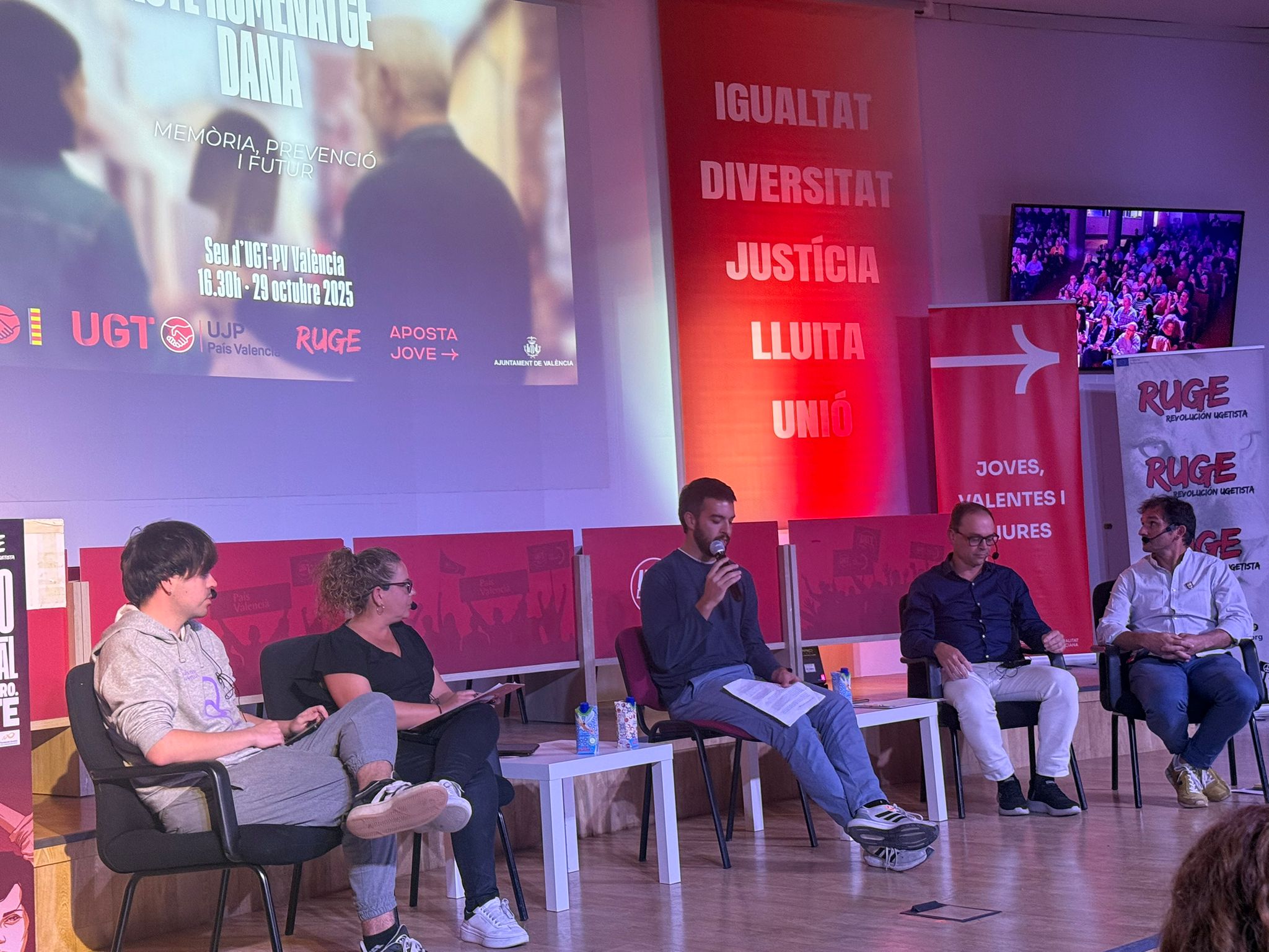 UGT FICA PV participa en el acto homenaje a la DANA en el II Encuentro Intergeneracional Confederal entre RUGE y UJP